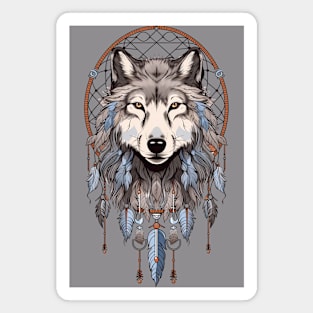 Wolf Head Dream Catcher 6 Magnet